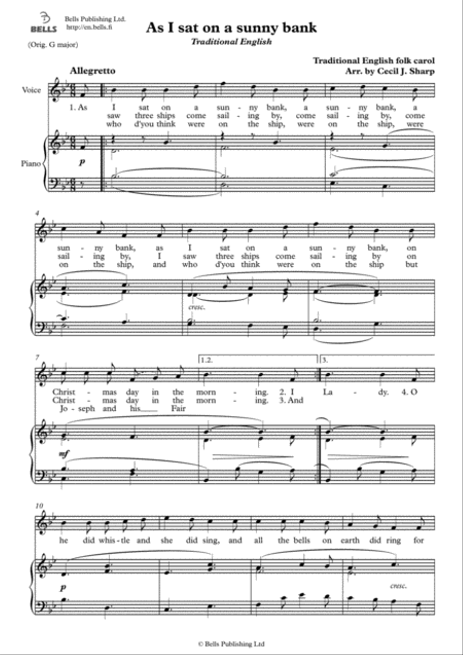 As I sat on a sunny bank (B-flat Major) SAT scores gallery preview page 1