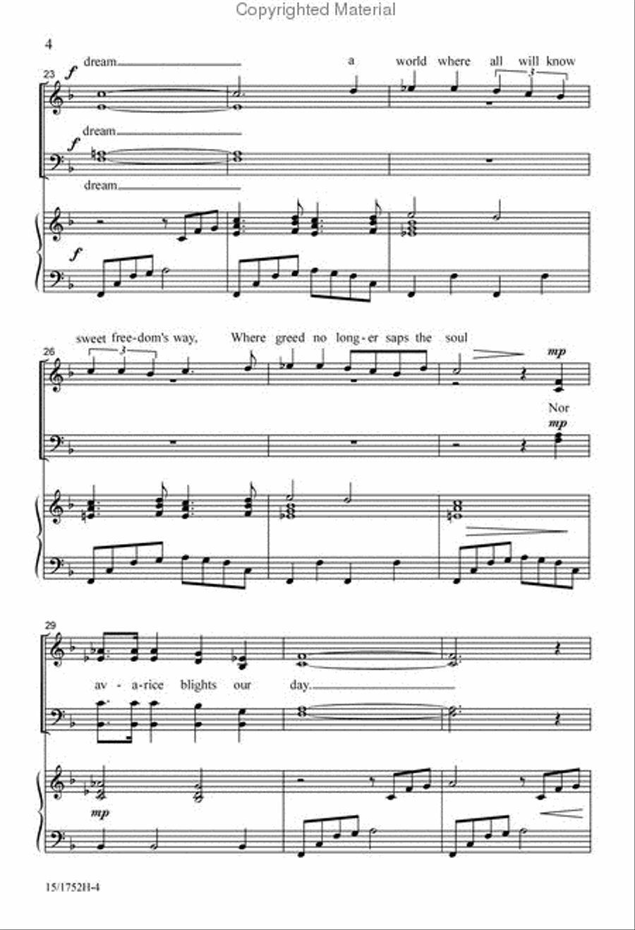 I Dream a World 4-Part scores gallery preview page 4