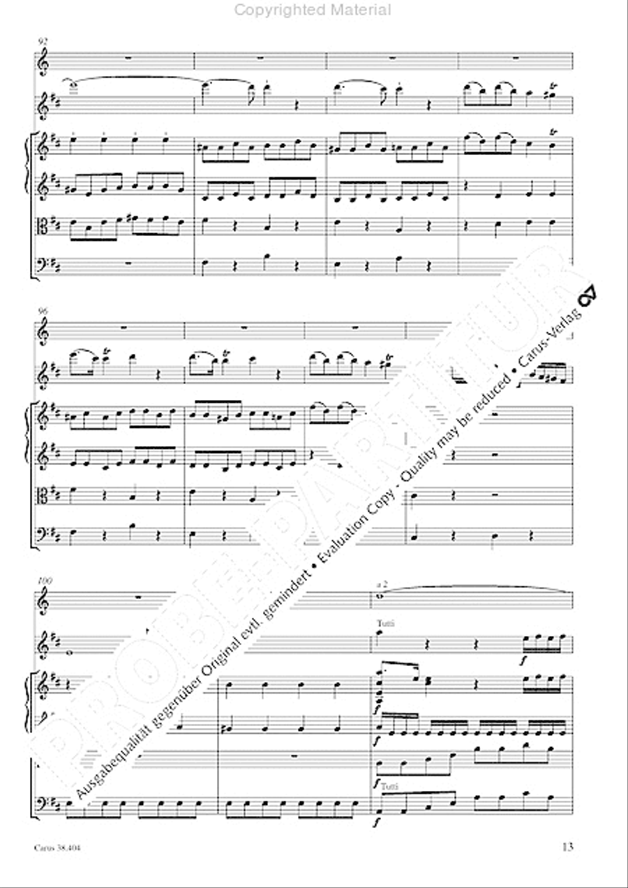 Concerto for Flute in D major (Concerto per il Flauto traverso in D / Flotenkonzert in D) Flute Solo scores gallery preview page 15
