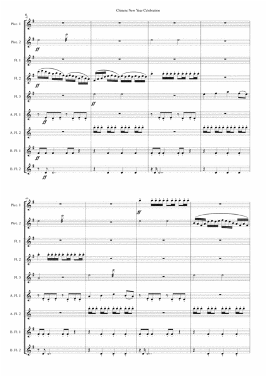 Chinese New Year Celebration for flute choir Chinese New Year Celebration for flute choir Chamber Orchestra scores gallery preview page 6