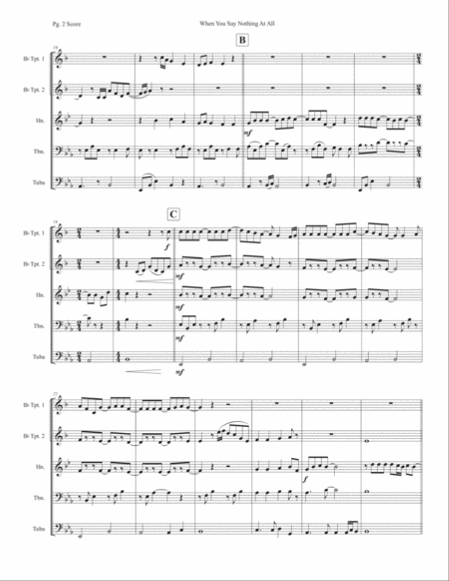 When You Say Nothing At All Horn scores gallery preview page 2
