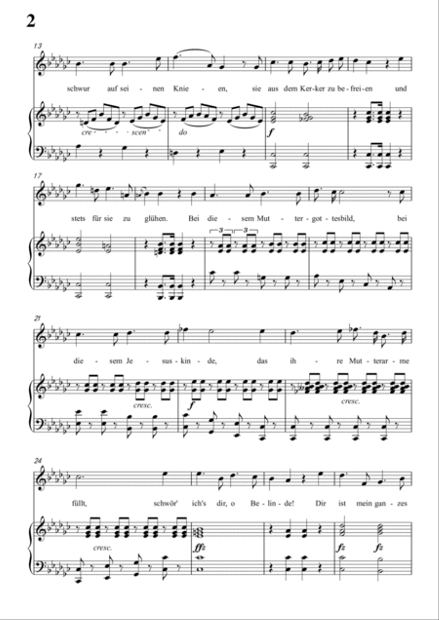 Schubert-Die Nonne in bG D.208,for Vocal and Piano Voice scores gallery preview page 3