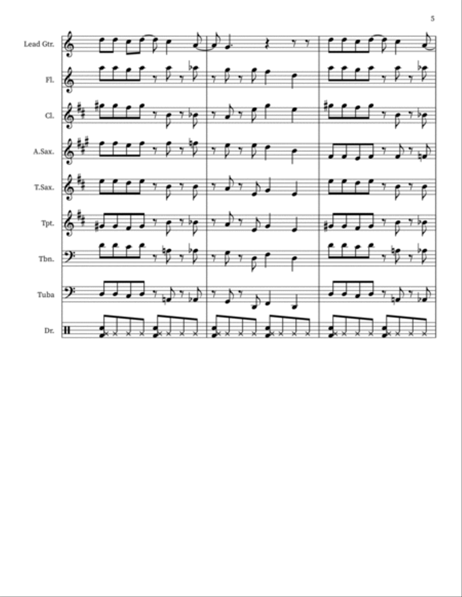 Sunshine Of Your Love Marching Band scores gallery preview page 5