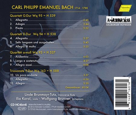 Carl Philipp Emauel Bach: Quartette