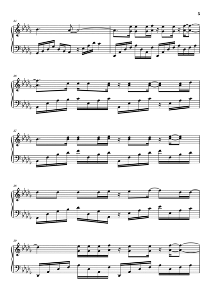 Here Without You Piano Solo scores gallery preview page 5