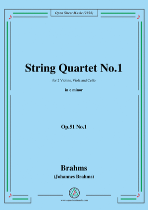 Book cover for Brahms-String Quartet No.1 in c minor,Op.51 No.1