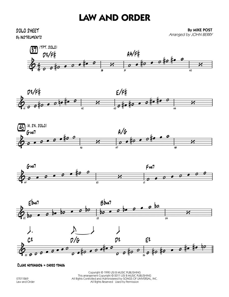 Law And Order - Bb Solo Sheet