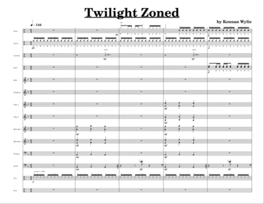 Twilight Zoned w/Tutor Tracks Percussion Ensemble scores gallery preview page 3