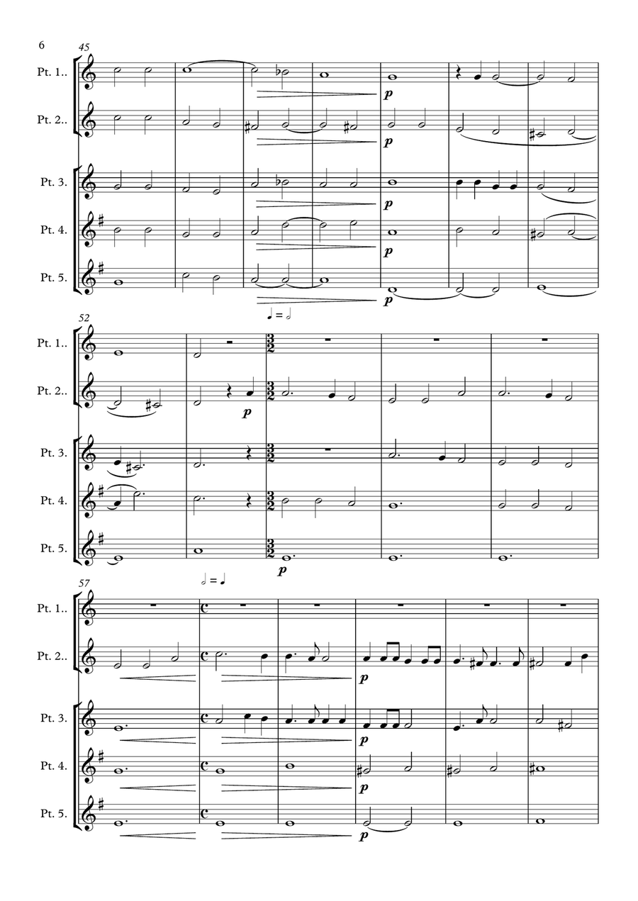 Monteverdi - The Seventh Book of Madrigals (1619) - 13. Perchè Fuggi Brass Ensemble scores gallery preview page 6