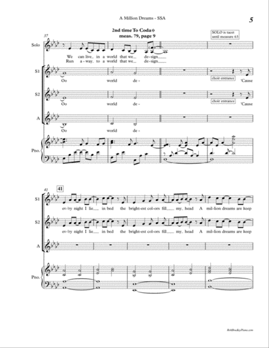 A Million Dreams A Million Dreams SSA scores gallery preview page 5