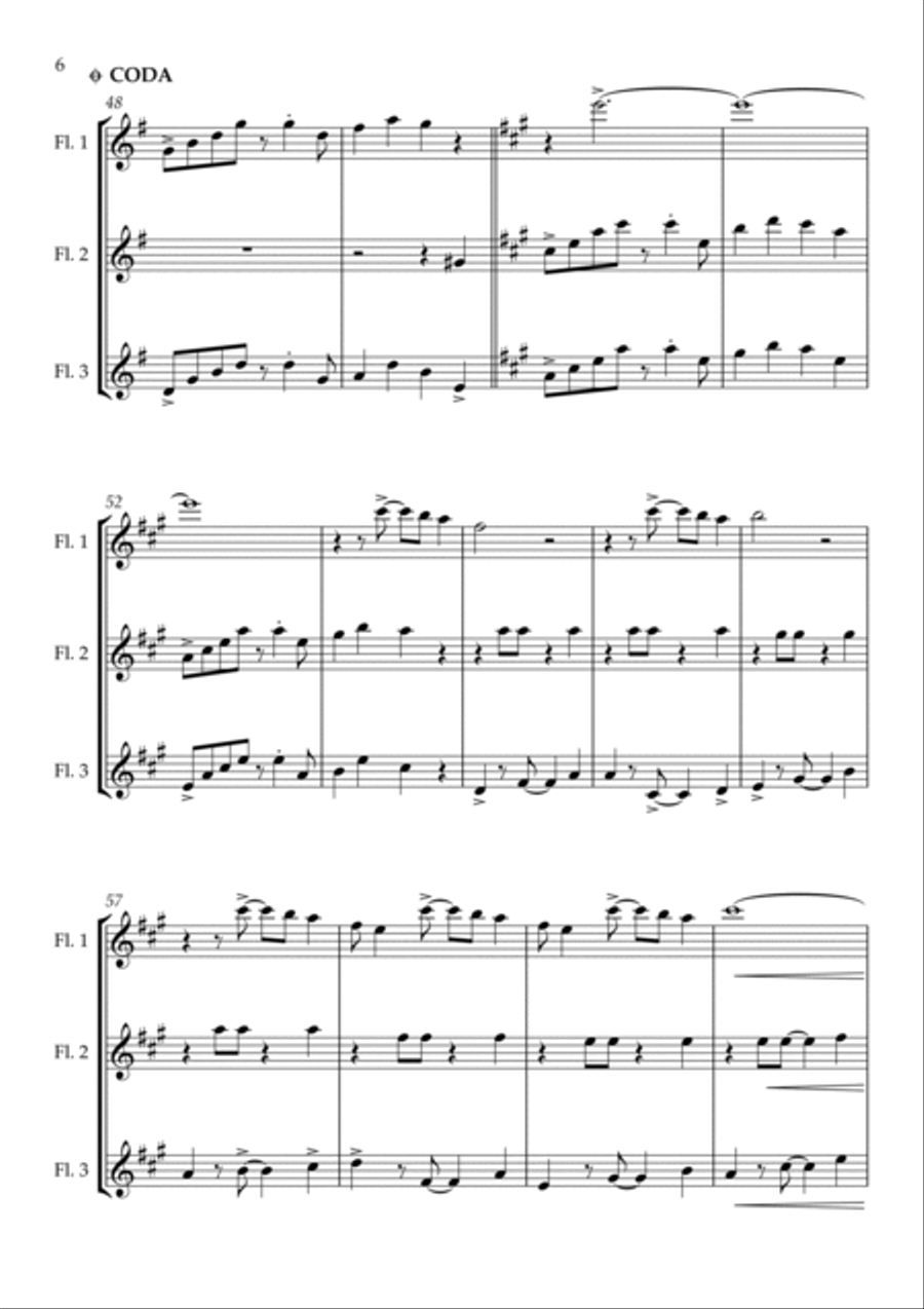Under The Sea Flute Trio scores gallery preview page 6