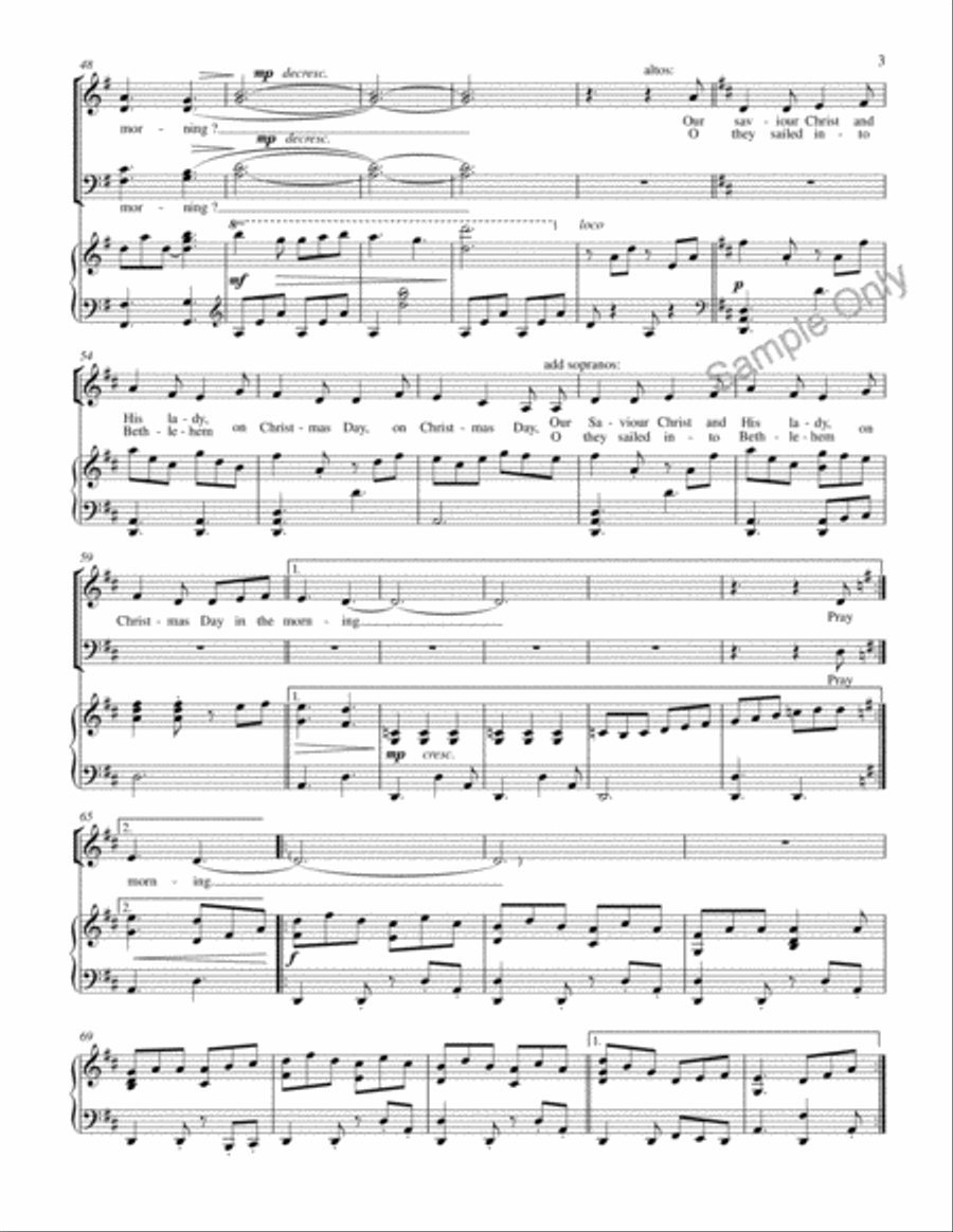 I Saw Three Ships 4-Part scores gallery preview page 4