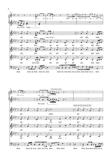 Just The Two Of Us by Bill Withers A Cappella - Digital Sheet Music