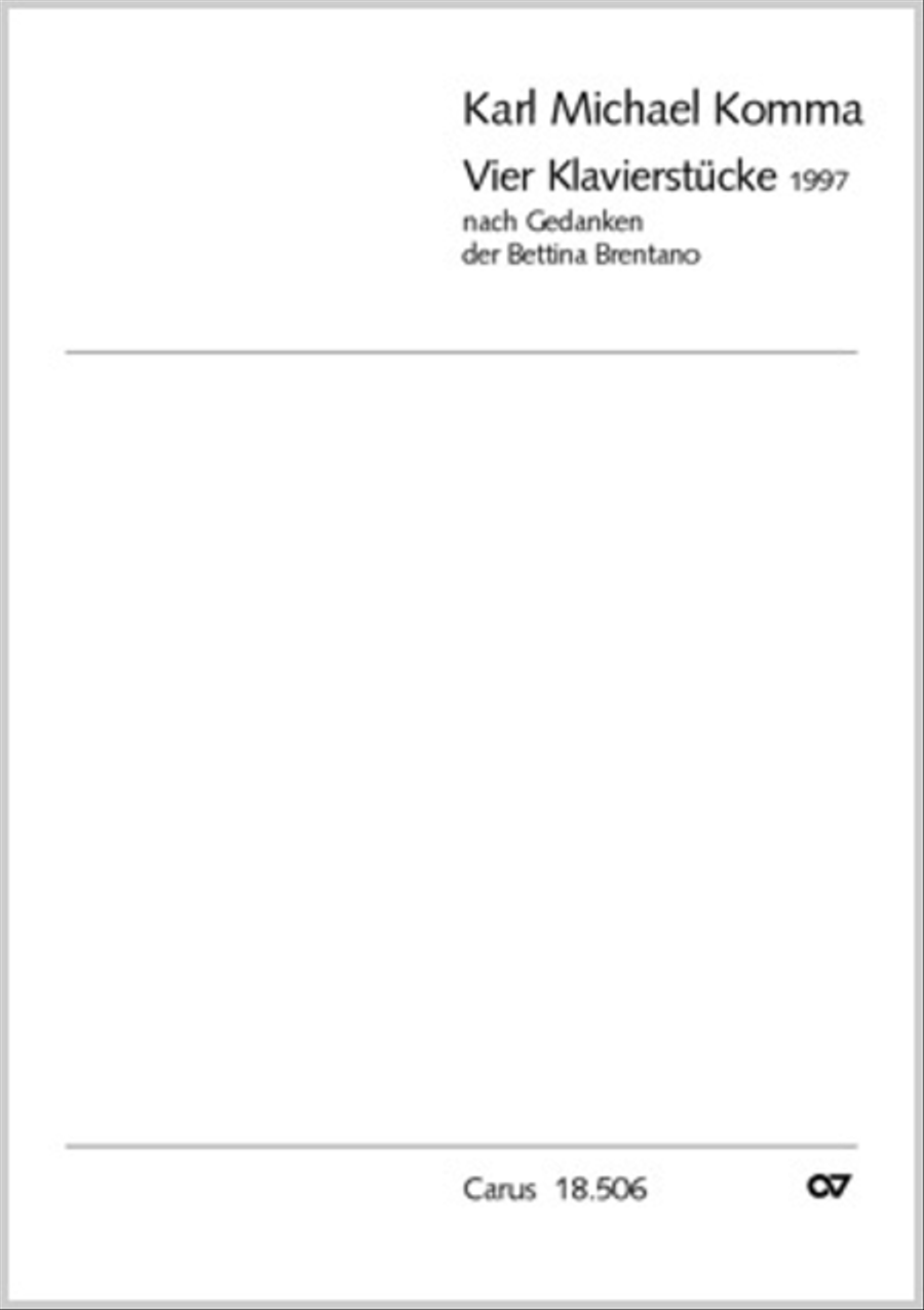 Vier Klavierstucke Vier Klavierstucke Piano Solo scores gallery preview page 1