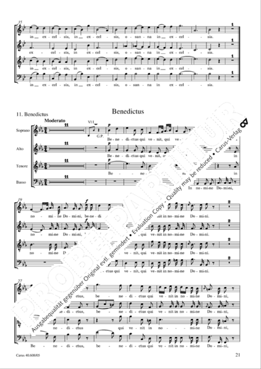 Missa Sancti Bernardi von Offida in B 4-Part scores gallery preview page 22
