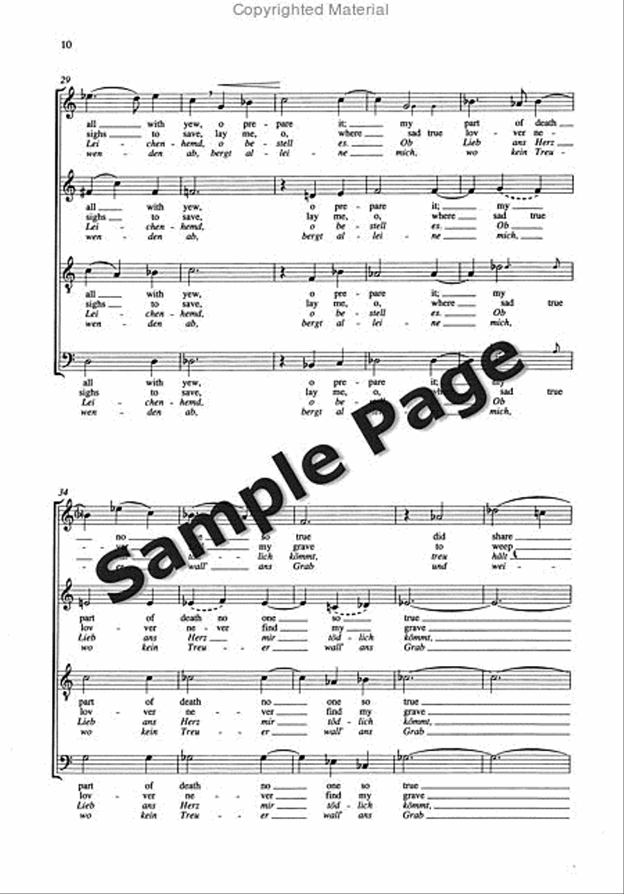 Songs 7 Shakespeare Comedies#5-6 4-Part scores gallery preview page 10