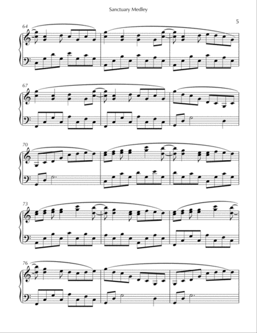 Sanctuary Medley Sanctuary Medley Piano Method scores gallery preview page 5