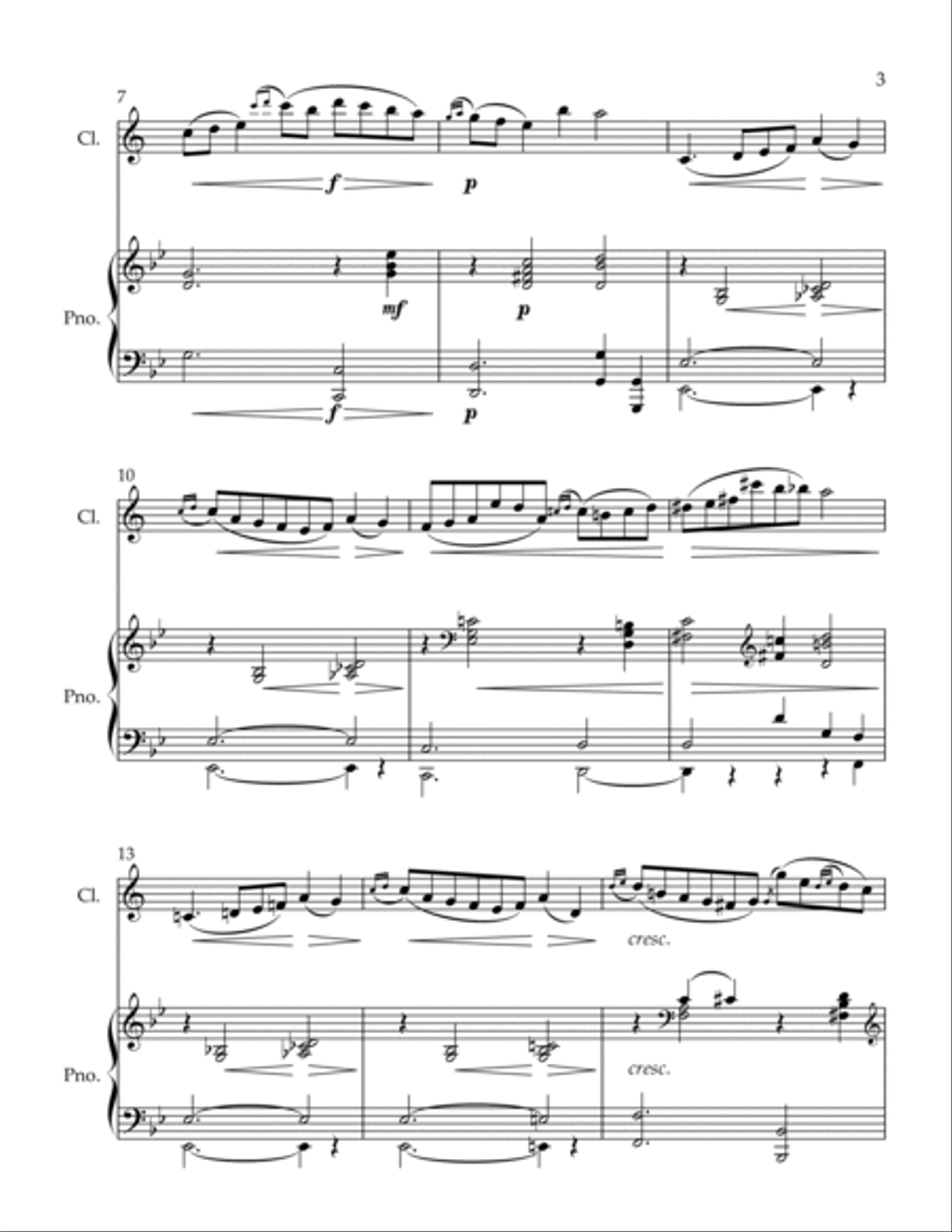 Chanson Triste B-Flat Clarinet scores gallery preview page 3