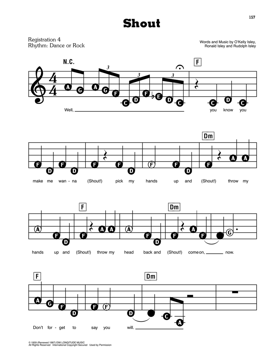 Shout Electronic Keyboard scores gallery preview page 1