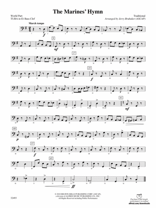 The Marines' Hymn: (wp) E-flat Tuba B.C.