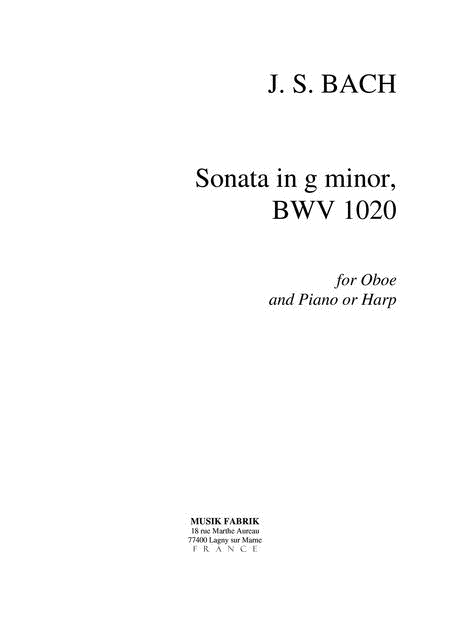 Sonata G minor BWV 1020