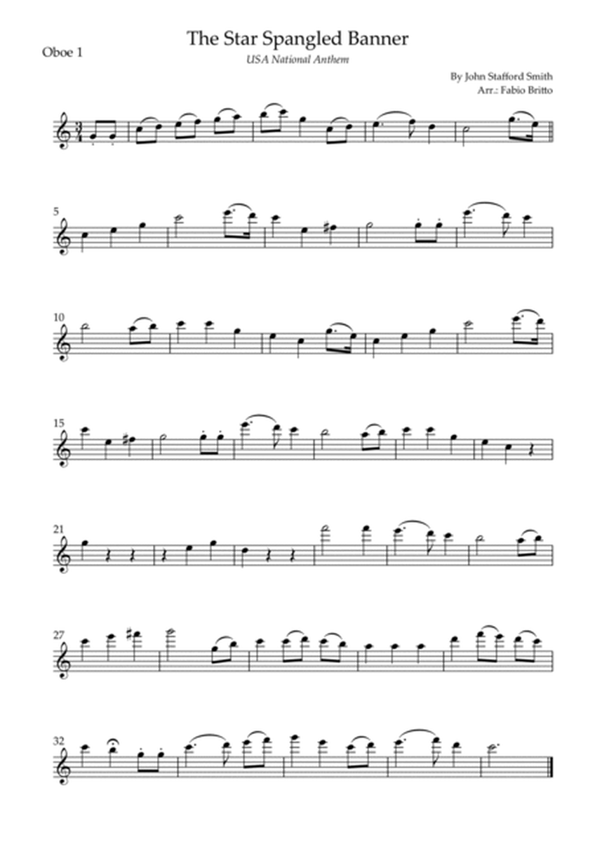 The Star Spangled Banner (USA National Anthem) for Oboe Trio image number null