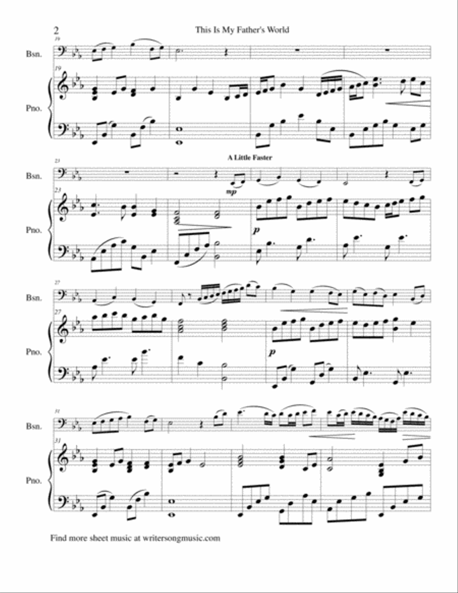 This Is My Father's World - Bassoon Small Ensemble scores gallery preview page 3
