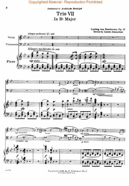 Trio in B Flat, Op. 97 ("Archduke Trio")