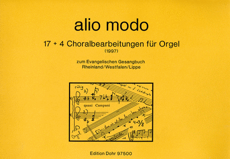 alio modo (1997) -17 + 4 Choralbearbeitungen fur Orgel zum evangelischen Gesangbuch Rheinland/Westfalen/Lippe
