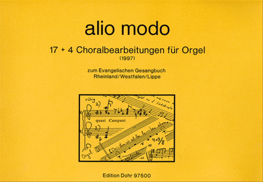 alio modo (1997) -17 + 4 Choralbearbeitungen fur Orgel zum evangelischen Gesangbuch Rheinland/Westfalen/Lippe