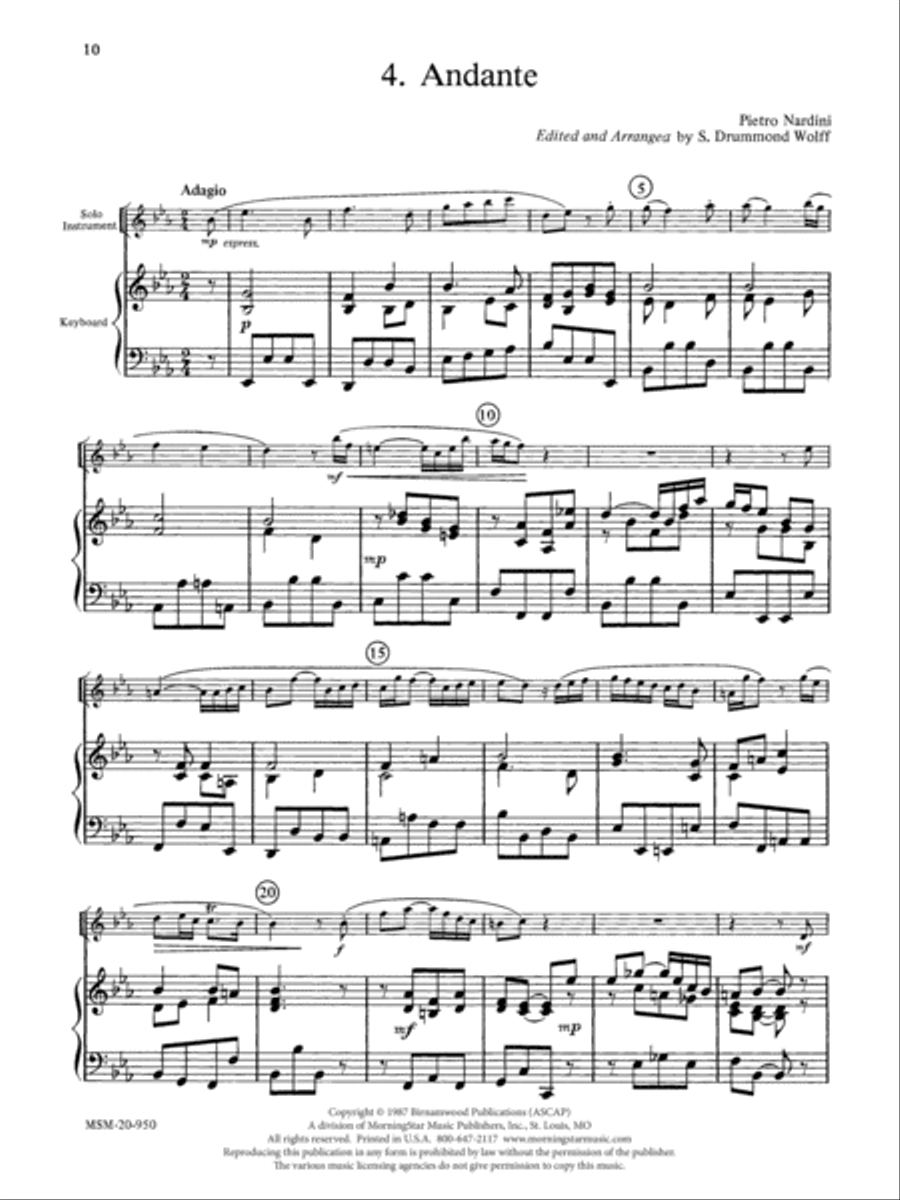 Andante (from a Sonata) Piano scores gallery preview page 1