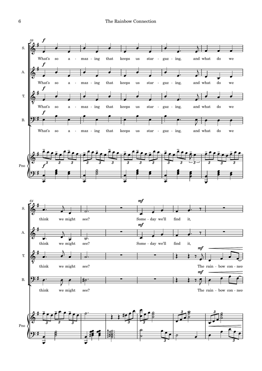 The Rainbow Connection (arr. Kate Shipway) 4-Part scores gallery preview page 6