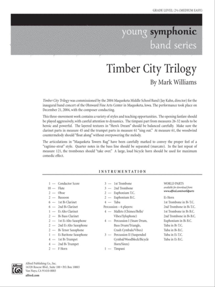 Timber City Trilogy: Score Concert Band scores gallery preview page 1