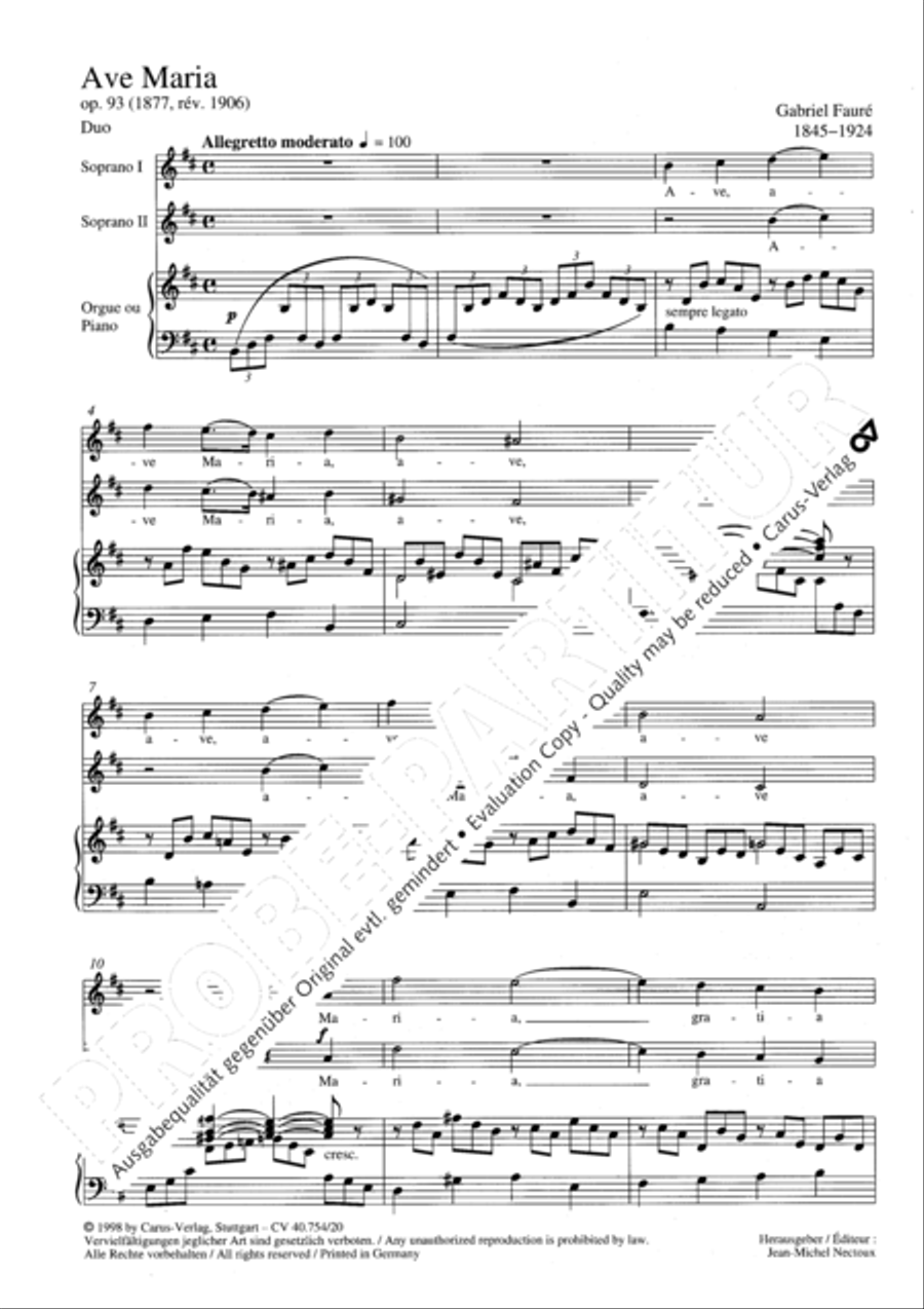 Ave Maria in B minor Women's Choir scores gallery preview page 3