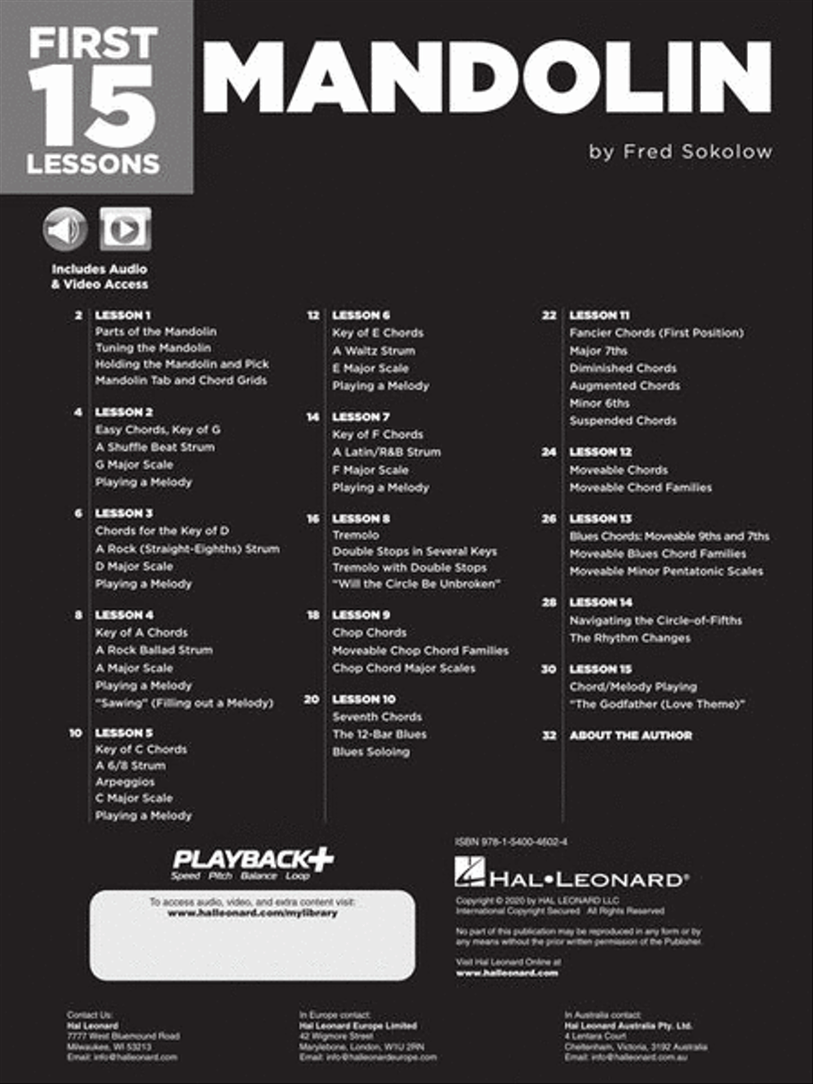 First 15 Lessons – Mandolin Guitar Tablature scores gallery preview page 3