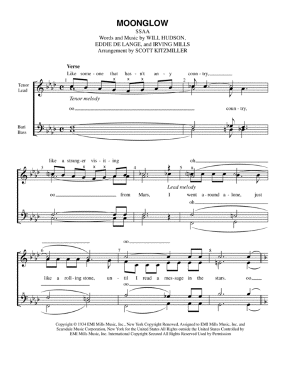 Moonglow Moonglow SSAA scores gallery preview page 1