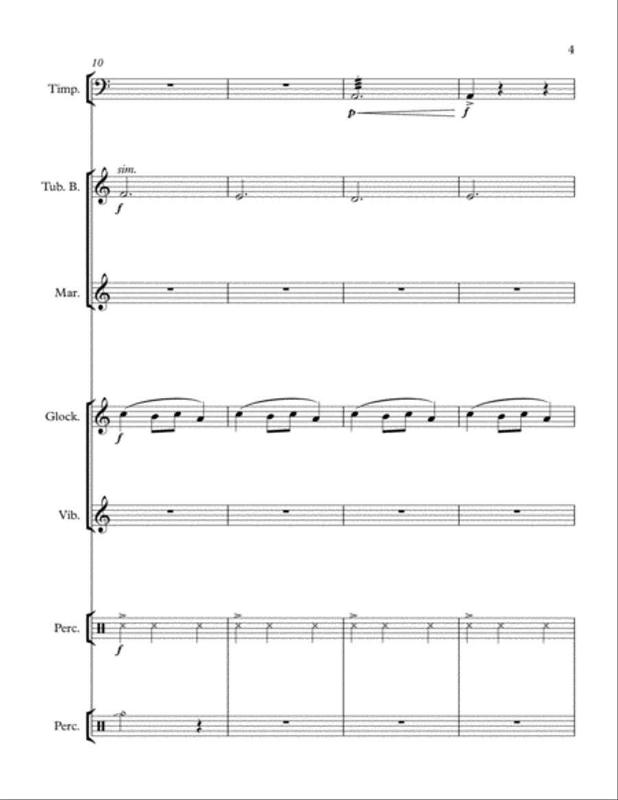 Pops Standards Holiday Concert Series: Ukrainian Bell Carol (For Percussion Ensemble) Percussion Ensemble scores gallery preview page 5