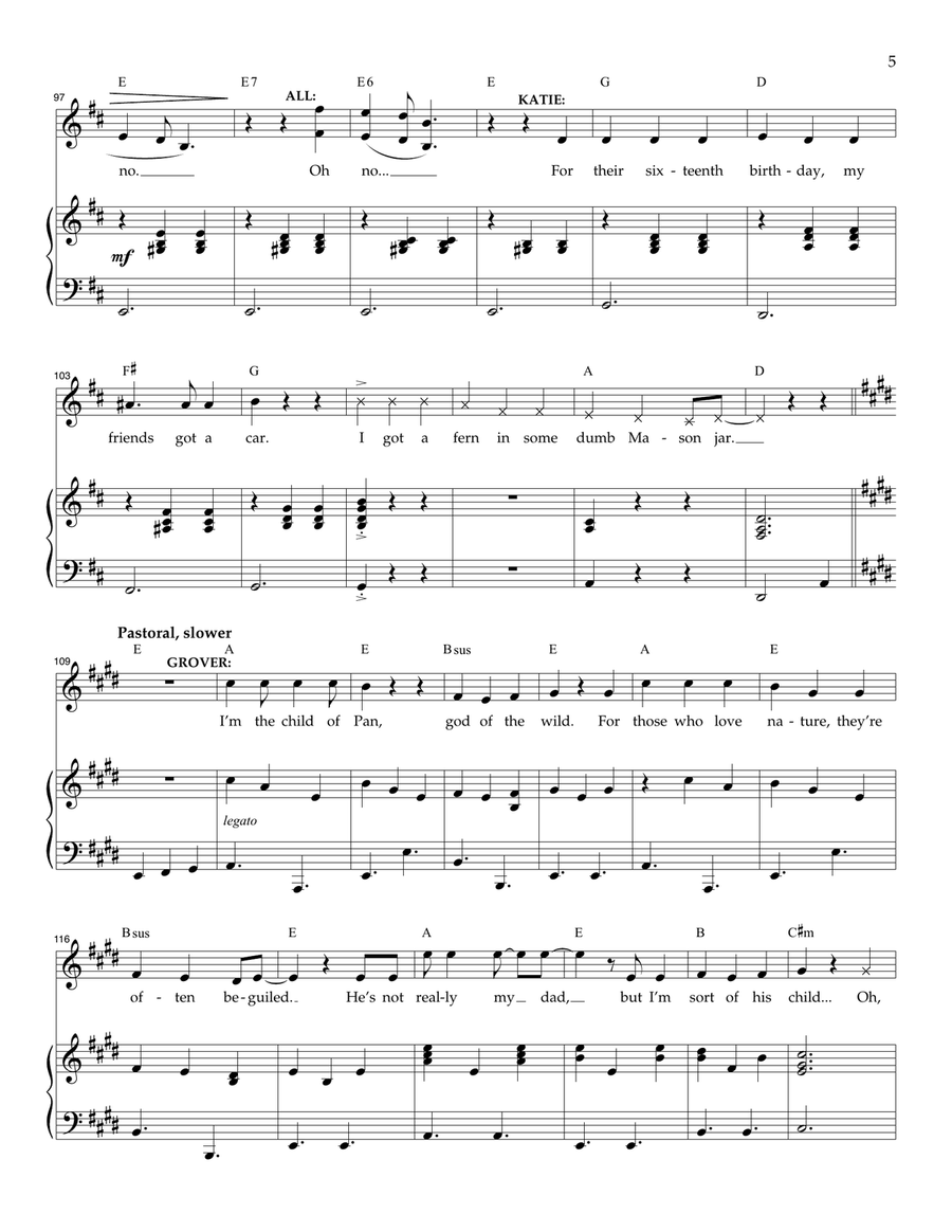 The Campfire Song (from The Lightning Thief: The Percy Jackson Musical) Voice scores gallery preview page 5
