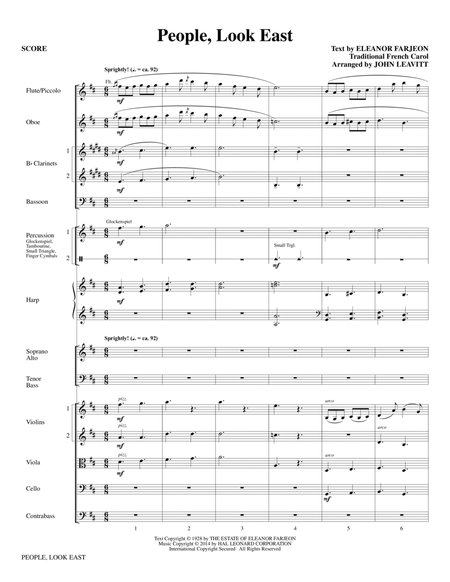 People, Look East - Full Score Choir scores gallery preview page 1