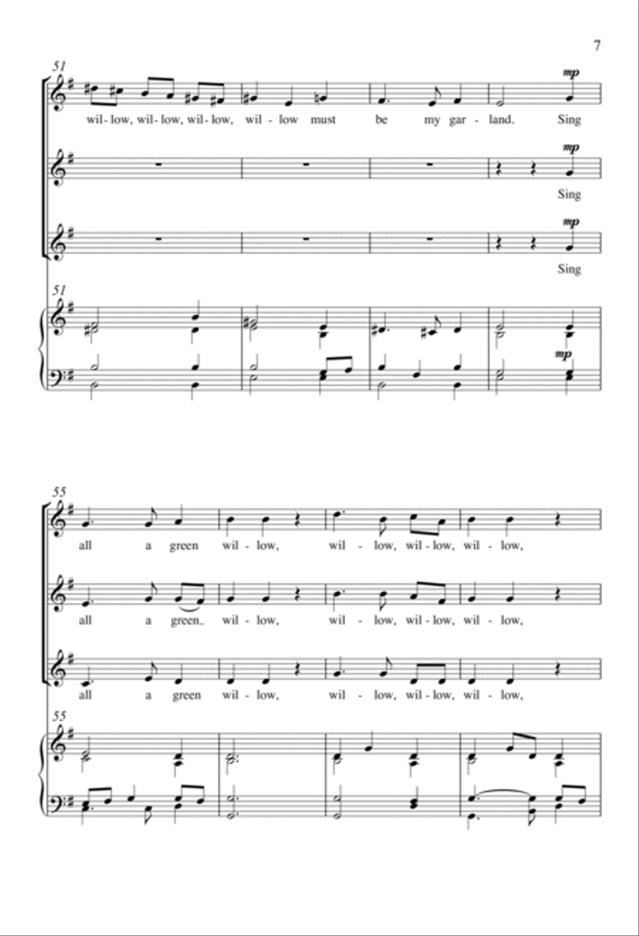 The Willow Song SSA scores gallery preview page 6