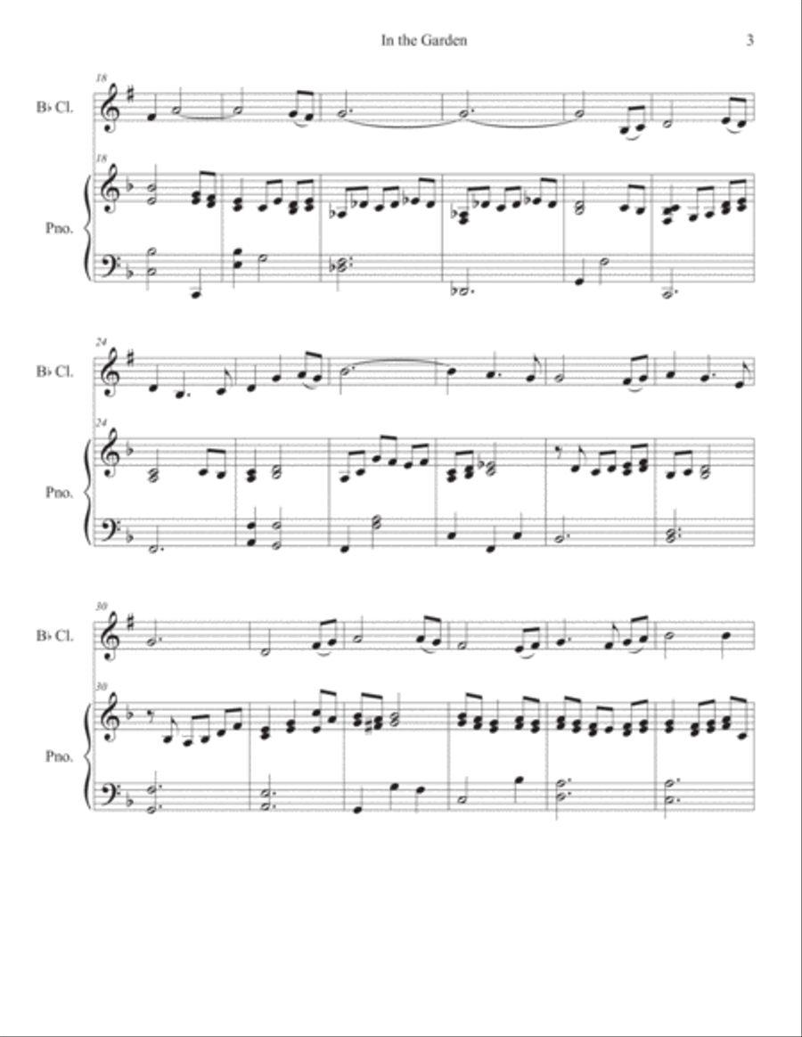 In the Garden Clarinet Solo Intermediate Clarinet Solo scores gallery preview page 3