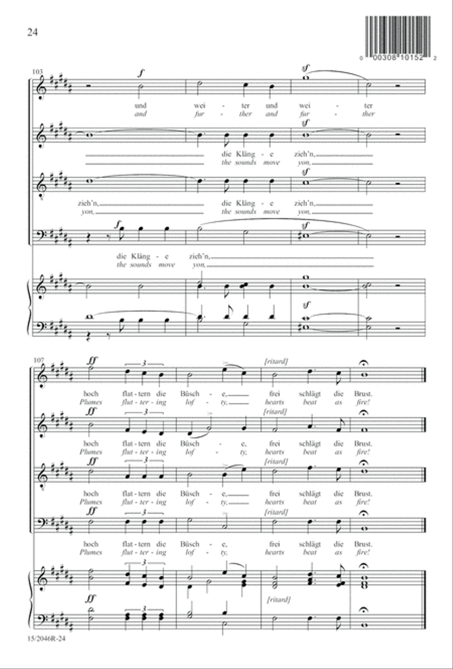 Two Mendelssohn Part Songs: 1. Im Walde 2. Jaglied 4-Part scores gallery preview page 25