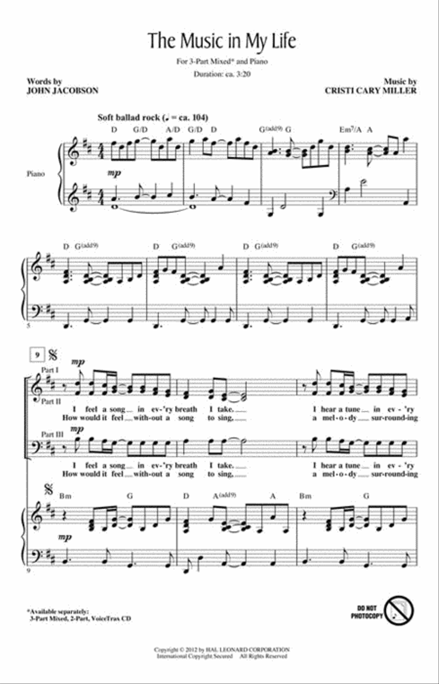 The Music in My Life Choir scores gallery preview page 2