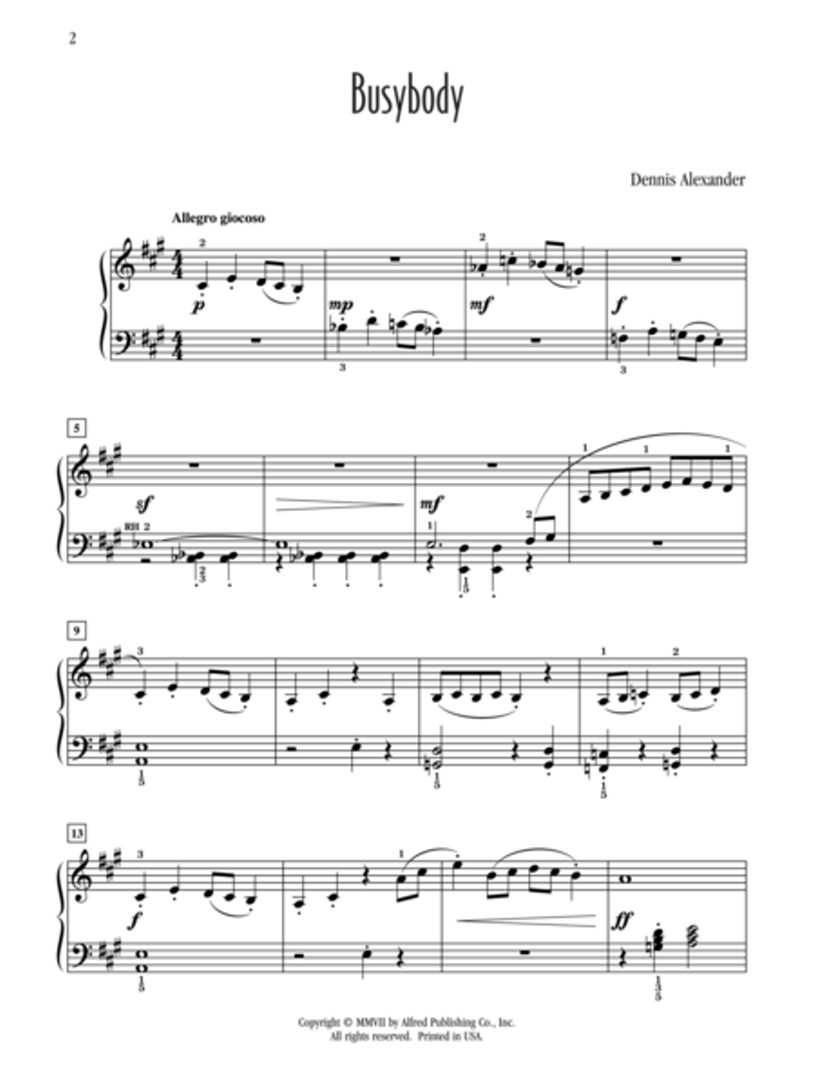 Busybody Piano Solo scores gallery preview page 2