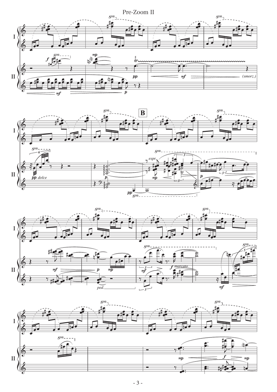 Pre Zoom II [for 2 pianos] 2 Pianos, 4-Hands scores gallery preview page 5