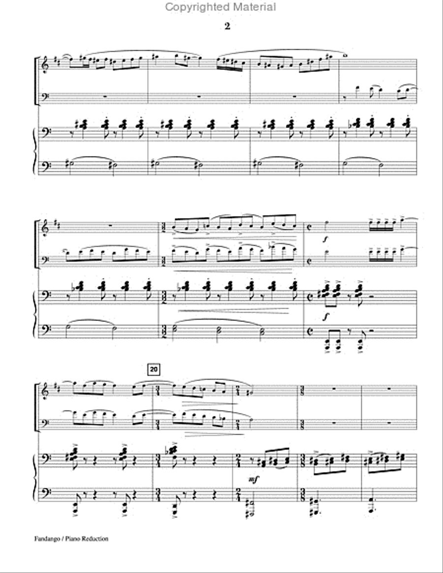 Fandango (piano reduction) Trumpet Solo scores gallery preview page 3