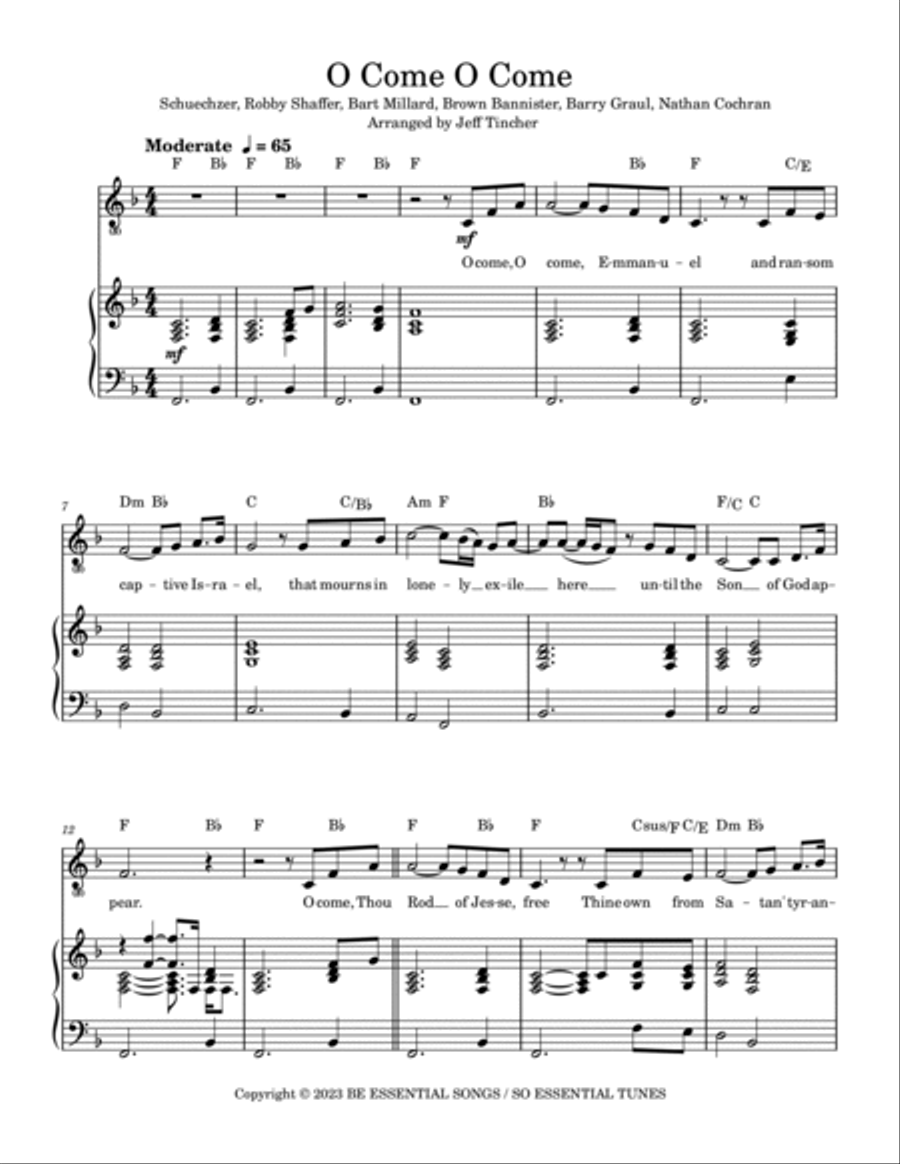 O Come O Come Piano, Vocal, Guitar scores gallery preview page 2