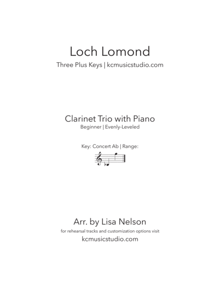 Loch Lomond - Clarinet Trio with Piano Accompaniment image number null