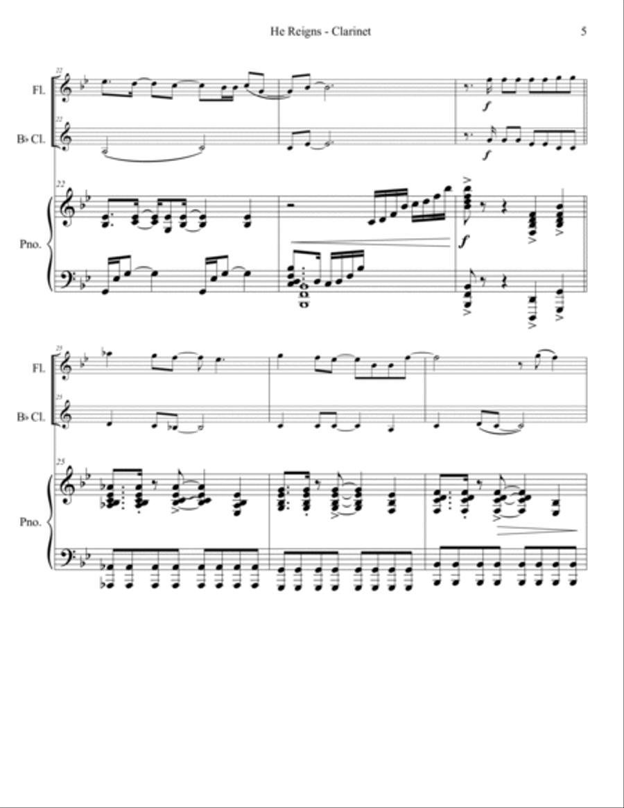 He Reigns Woodwind Duet scores gallery preview page 6