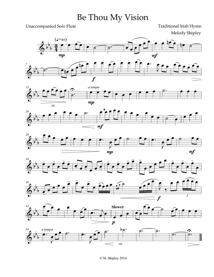 Be Thou My Vision Flute Solo scores gallery preview page 1